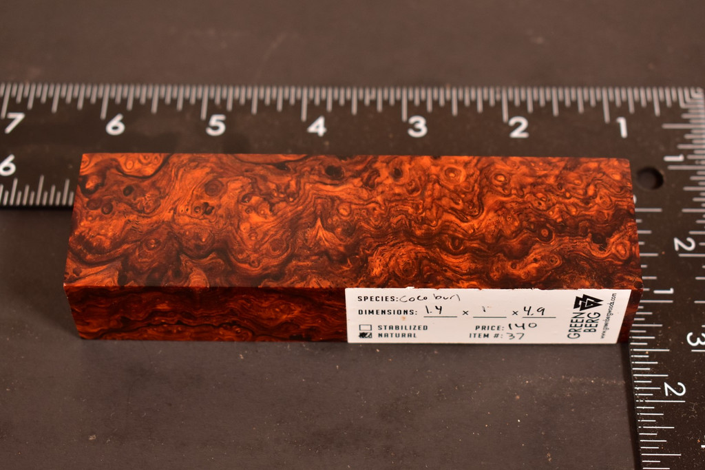 Cocobolo Burl 37 (1.4 x 1 x 4.9)