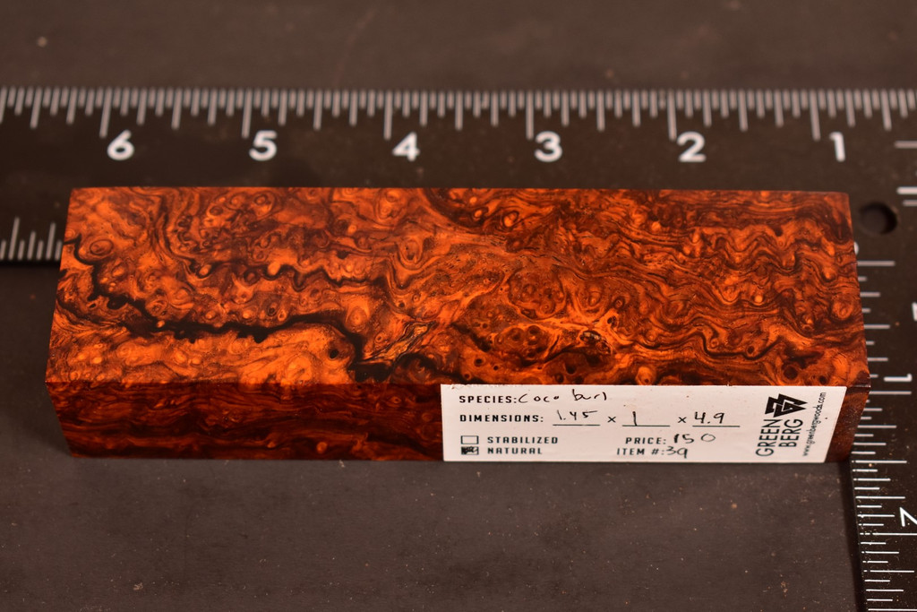 Cocobolo Burl 39 (1.45 x 1 x 4.9)