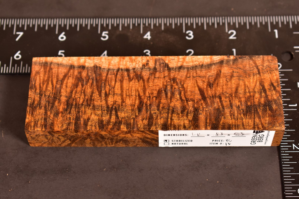 Stabilized Curly Golden Acacia 15 (1.8 x .83 x 5.3)