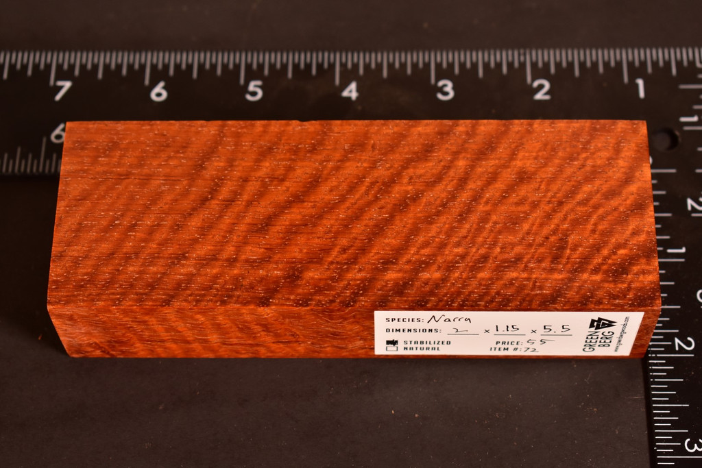 Stabilized Curly Red Narra 72 (2 x 1.15 x 5.5)