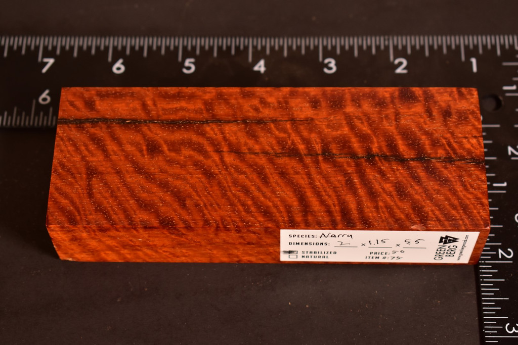 Stabilized Curly Red Narra 75 (2 x 1.15 x 5.5)