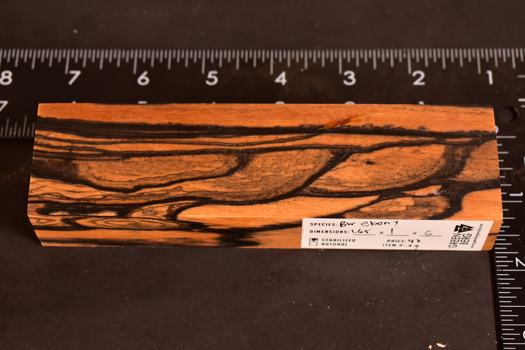 Stabilized Black and White Ebony 39 (1.65 x 1 x 6)