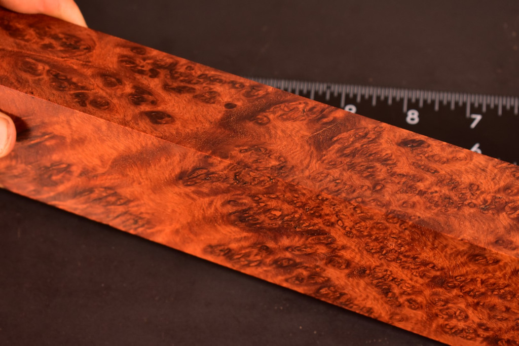 Stabilized Red Amboyna Burl 1 (1.5 x 2.4 x 12-12.8)
