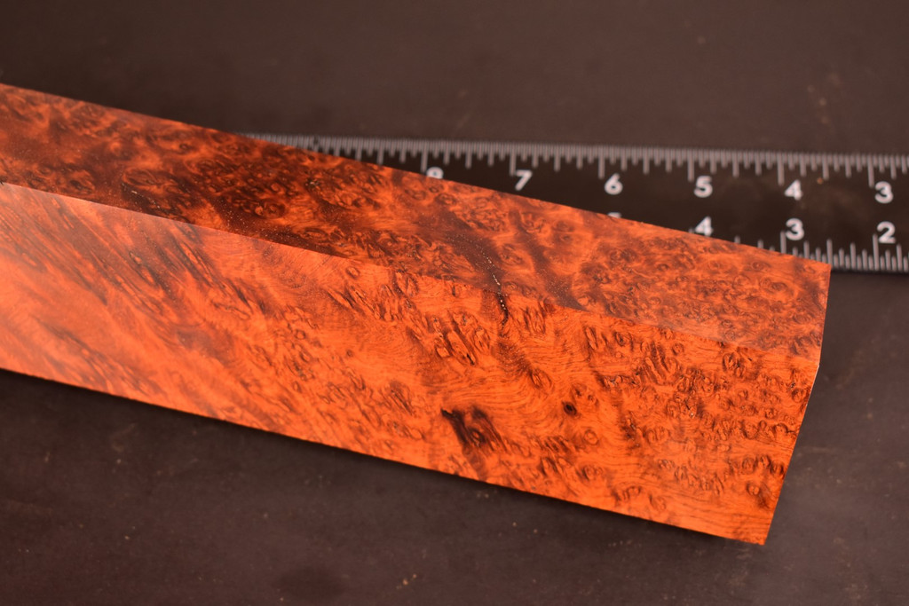 Stabilized Red Amboyna Burl 2 (1.5 x 2.4 x 12-12.8)