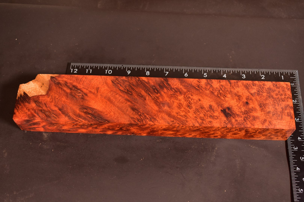 Stabilized Red Amboyna Burl 2 (1.5 x 2.4 x 12-12.8)