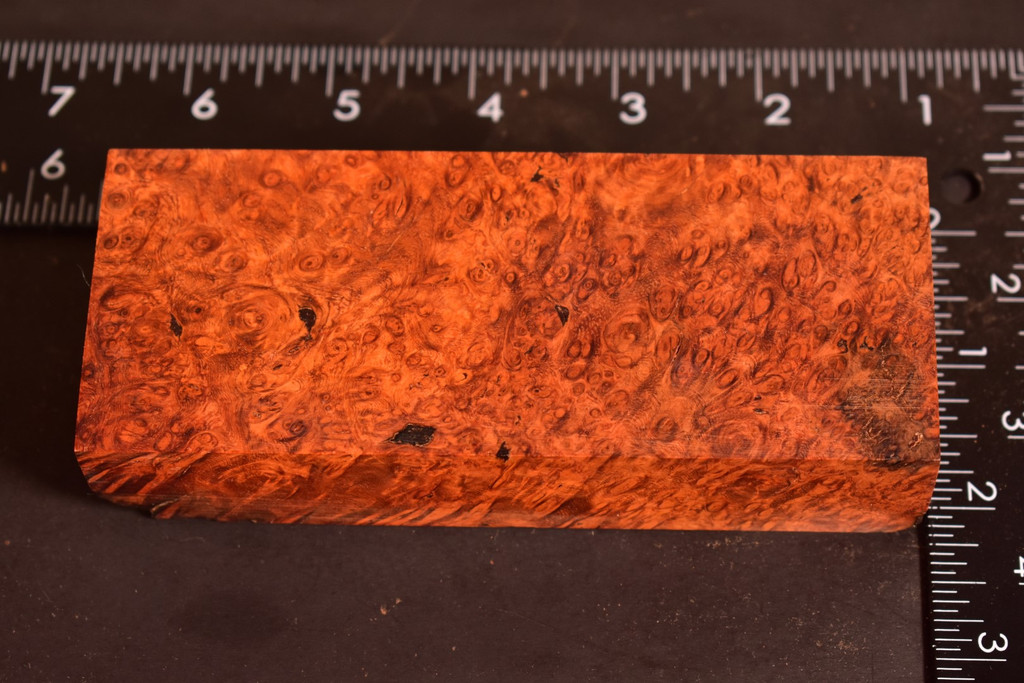 Stabilized Red Amboyna Burl 4 (2.1 x 1.1 x 5)