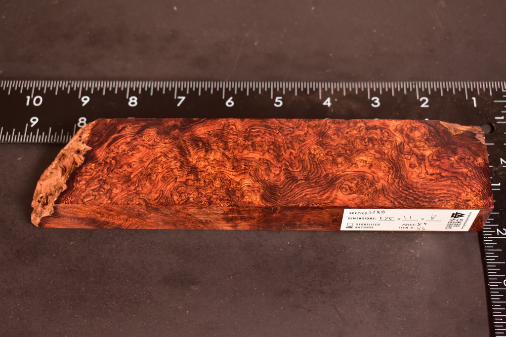 Honduras Rosewood Burl 86 (1.75 x 1.1 x 8)