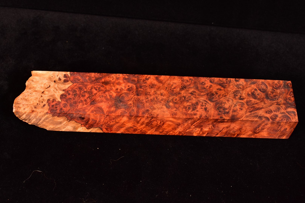 Stabilized Red Amboyna Burl 1 (1.75 x 1.2 x 8.2)