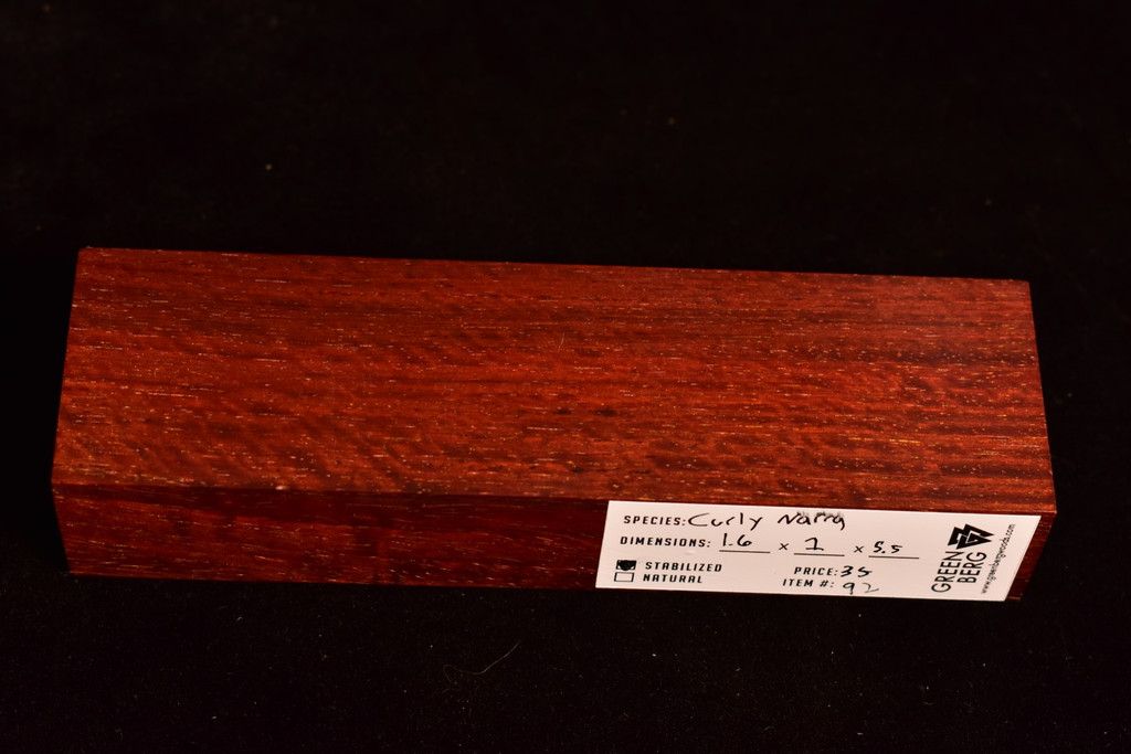 Stabilized Curly Red Narra 92 (1.6 x 1 x 5.5)
