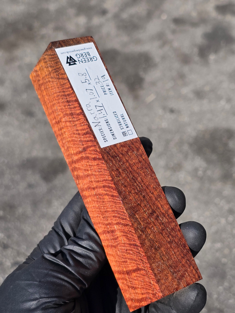 Stabilized Curly Red Narra 19 (1.47 x 1.07 x 5.8)