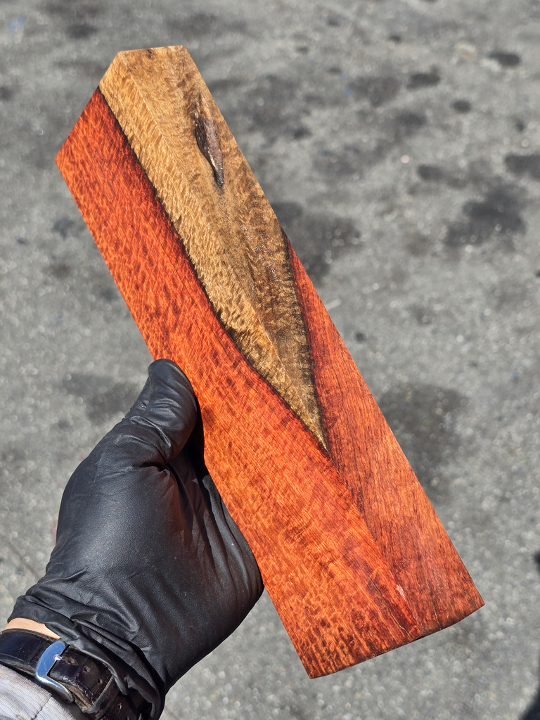Stabilized Curly Red Narra 58 (3.1 x 1.35 x 10.3)