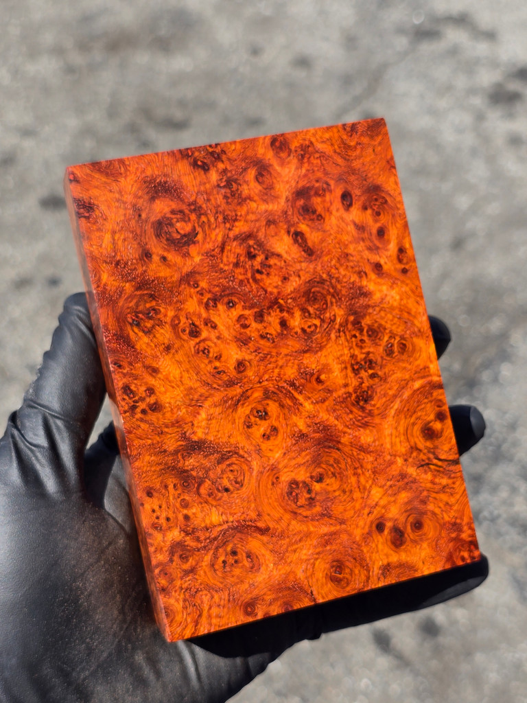 Stabilized Amboyna Burl 70E (3.8 x 1.15 x 5.4)