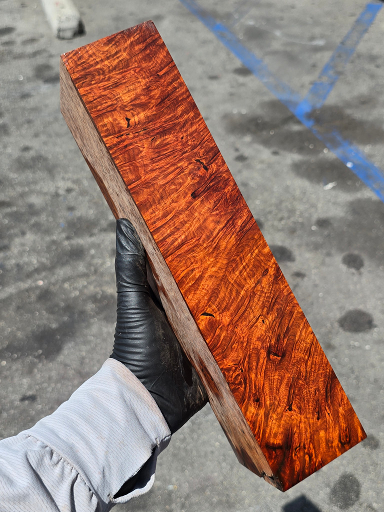 BEST Stabilized Red Amboyna Burl 2 (3.85 x 2.65 x 12)