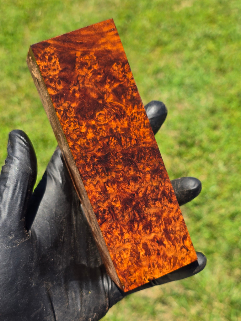 Stabilized Amboyna Burl 38 (1.9 x 1.9 x 5.85)