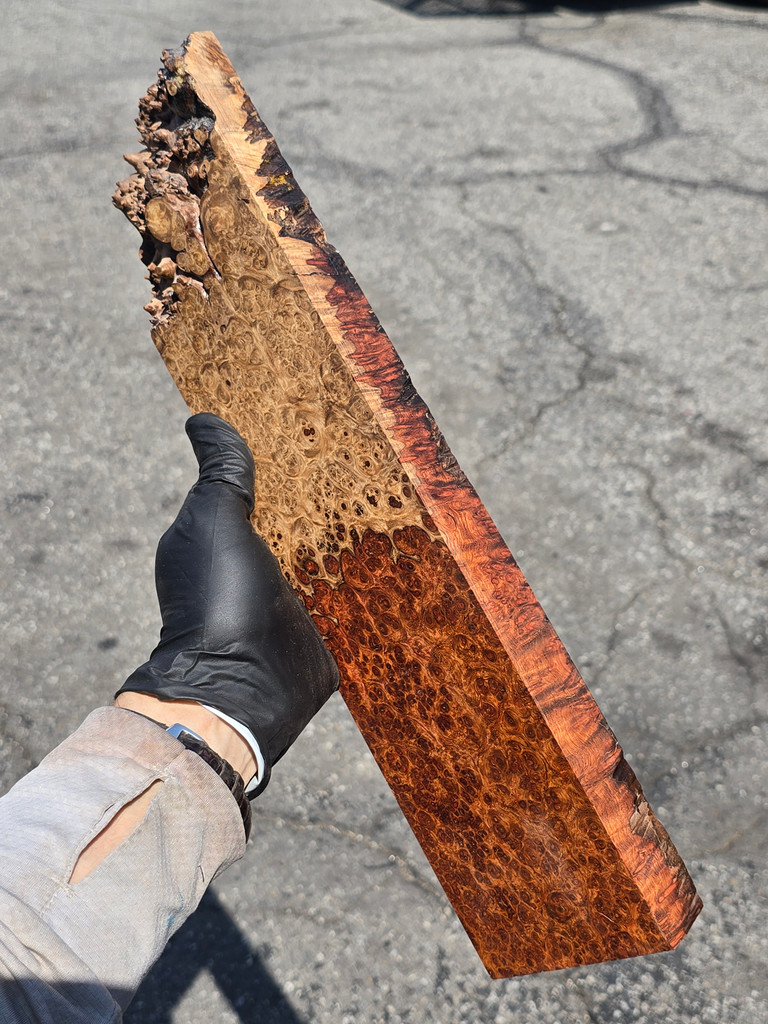 BEST Stabilized Red Amboyna Burl 13F (3.85 - 3.5 x 1.25 - 1.15 x 13 - 14.5)