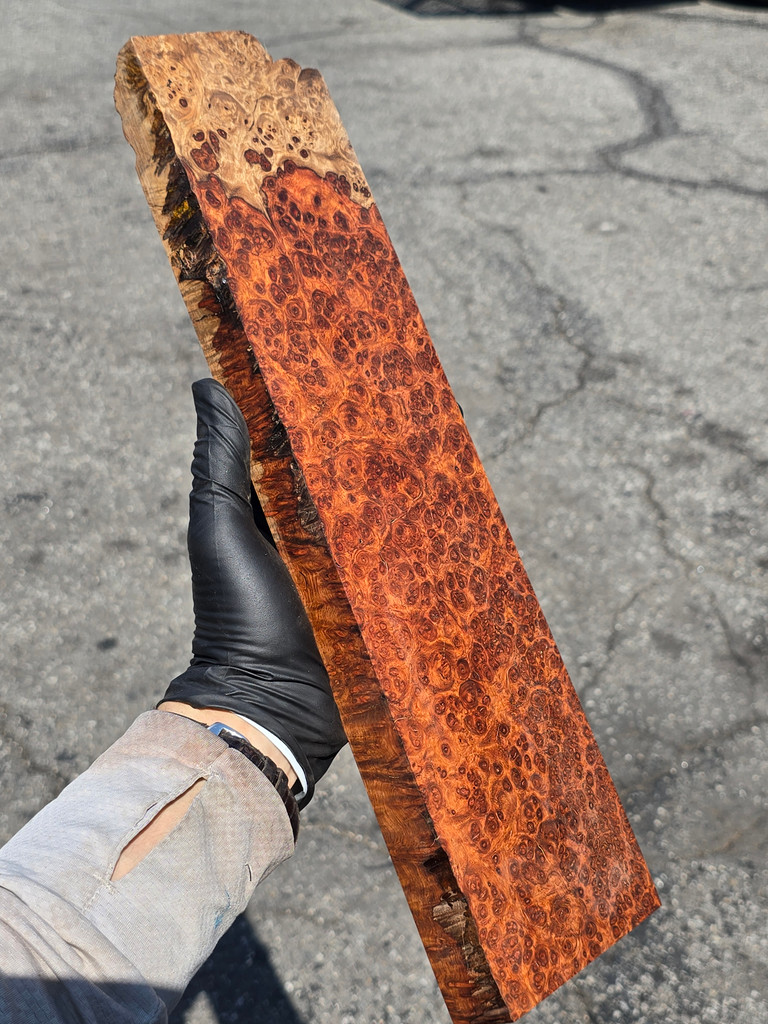 BEST Stabilized Red Amboyna Burl 13F (3.85 - 3.5 x 1.25 - 1.15 x 13 - 14.5)