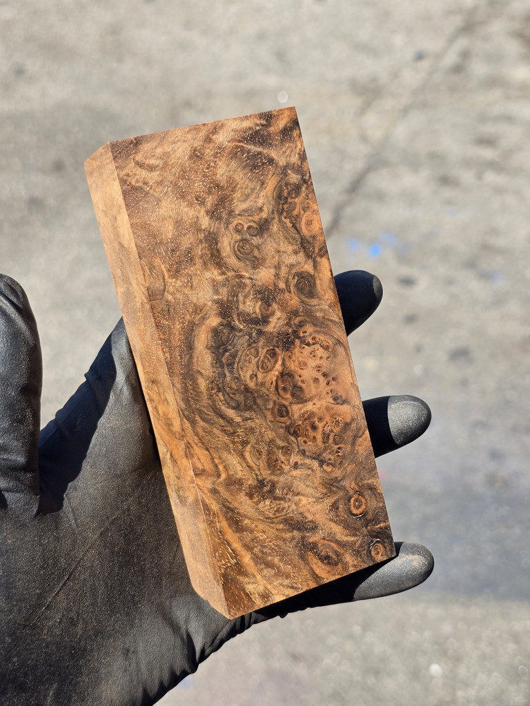 Stabilized Circassian Walnut Burl 46 (2.2 x 1.4 x 5.4)