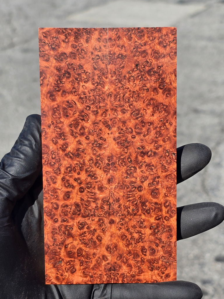 Stabilized Amboyna Burl Scales 14G (1.5 x .28 x 5.9)x2