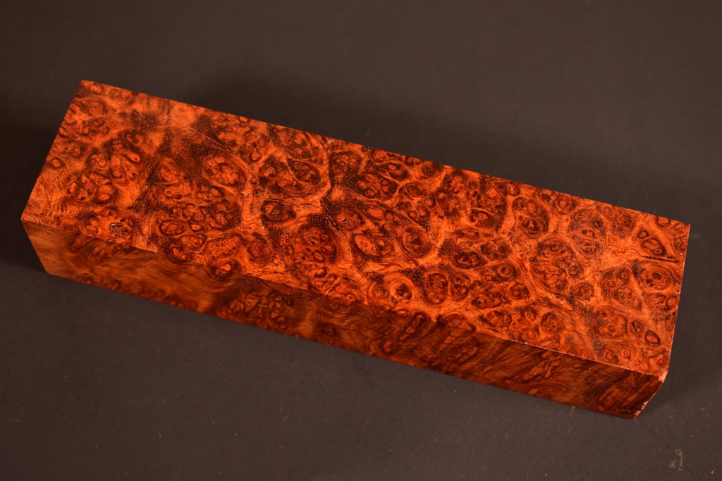 Stabilized Red Amboyna Burl 3 (1.65 x 1.3 x 6.2)