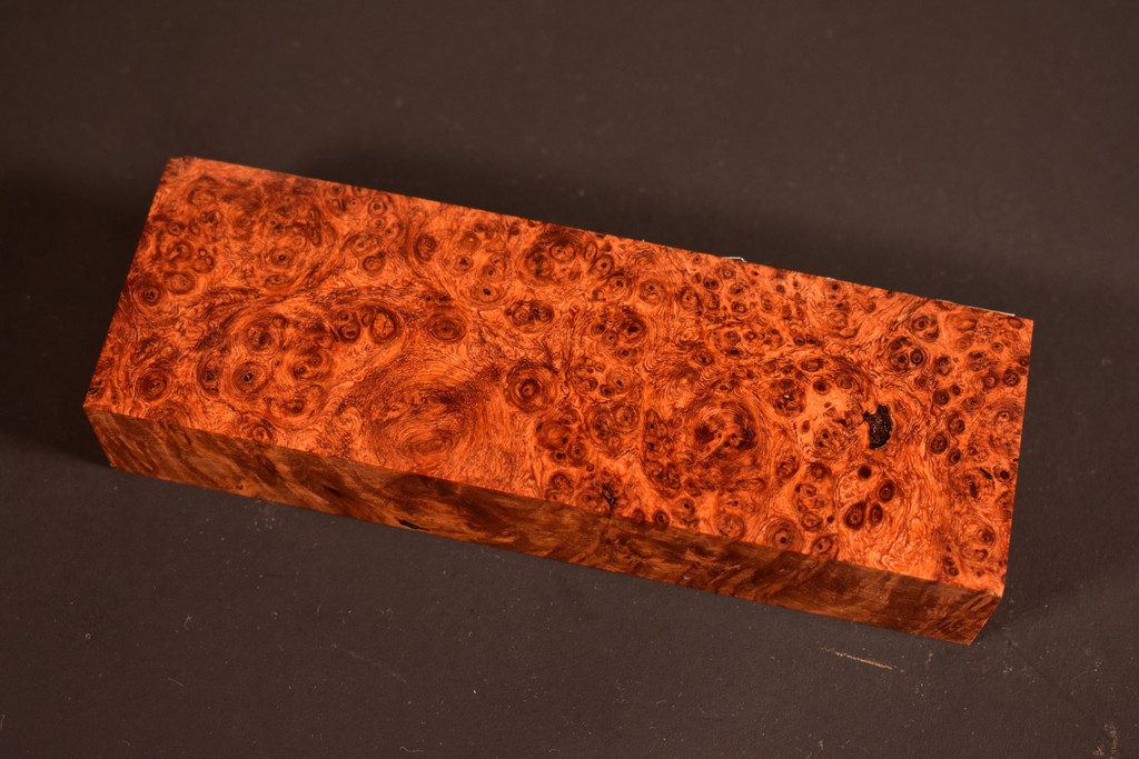 Stabilized Red Amboyna Burl 12 (1.75 x .9 x 5.25)