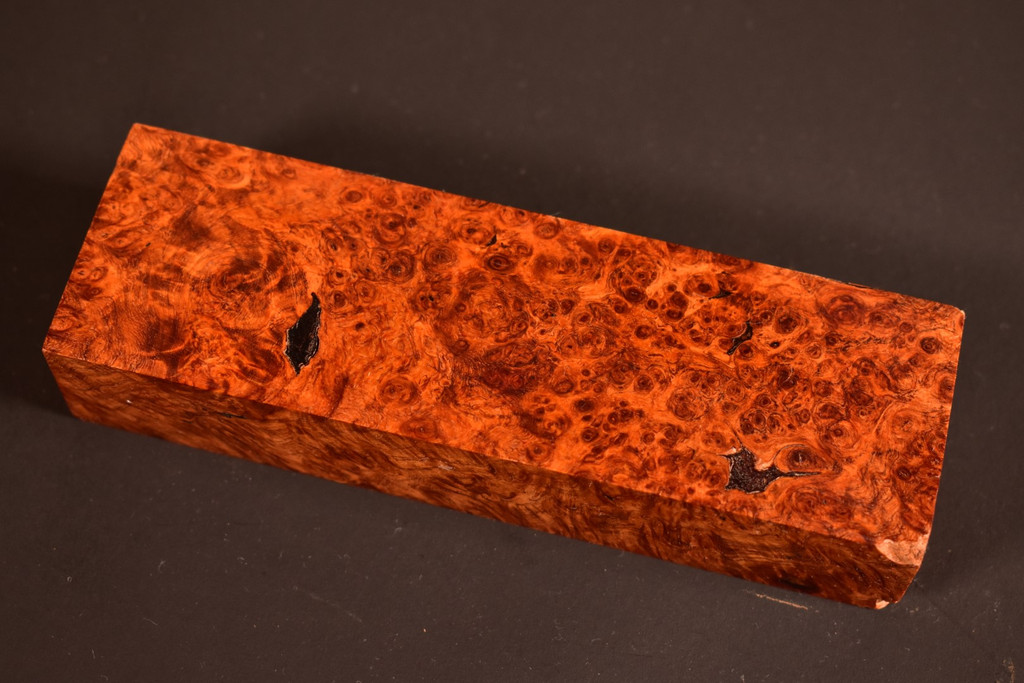 Stabilized Red Amboyna Burl 13 (1.7 x 1.1 x 5.5)