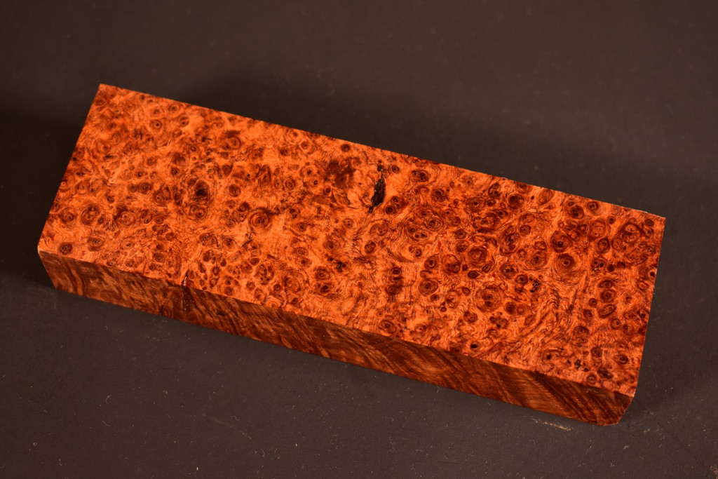Stabilized Red Amboyna Burl 15 (1.75 x .9 x 5.25)