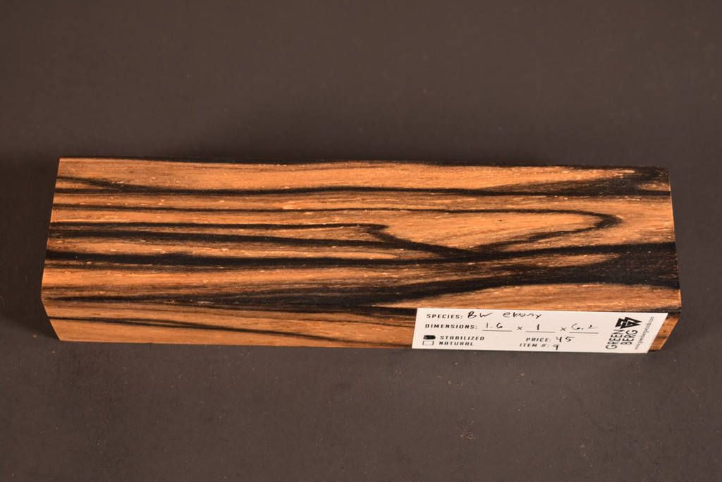 Stabilized Black and White Ebony 9 (1.6 x 1 x 6.2)