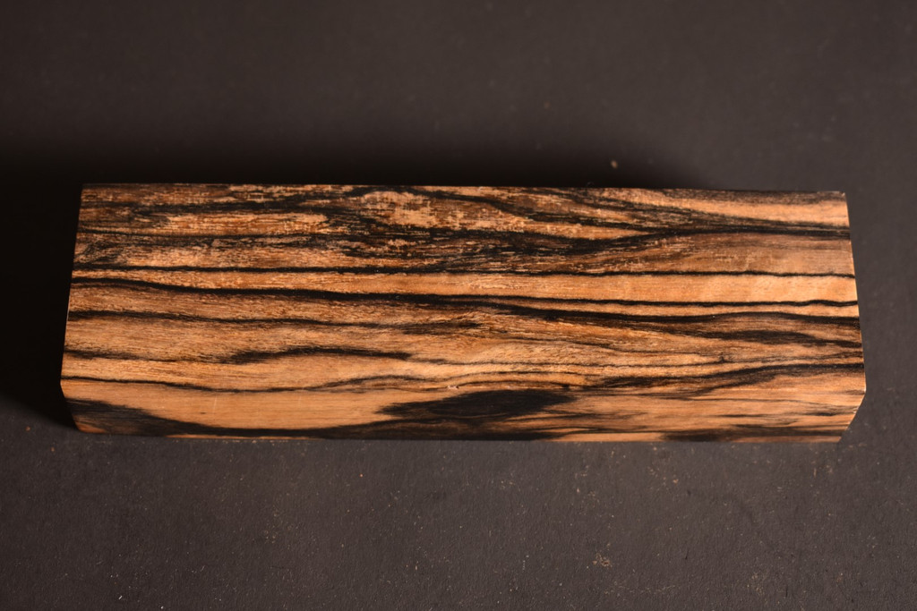 Stabilized Curly Black and White Ebony 25 (1.65 x 1 x 5.9)