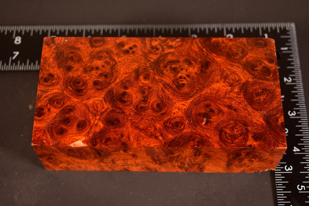 Stabilized Red Amboyna Burl 23 (2.88 x 1.7 x 5.6)