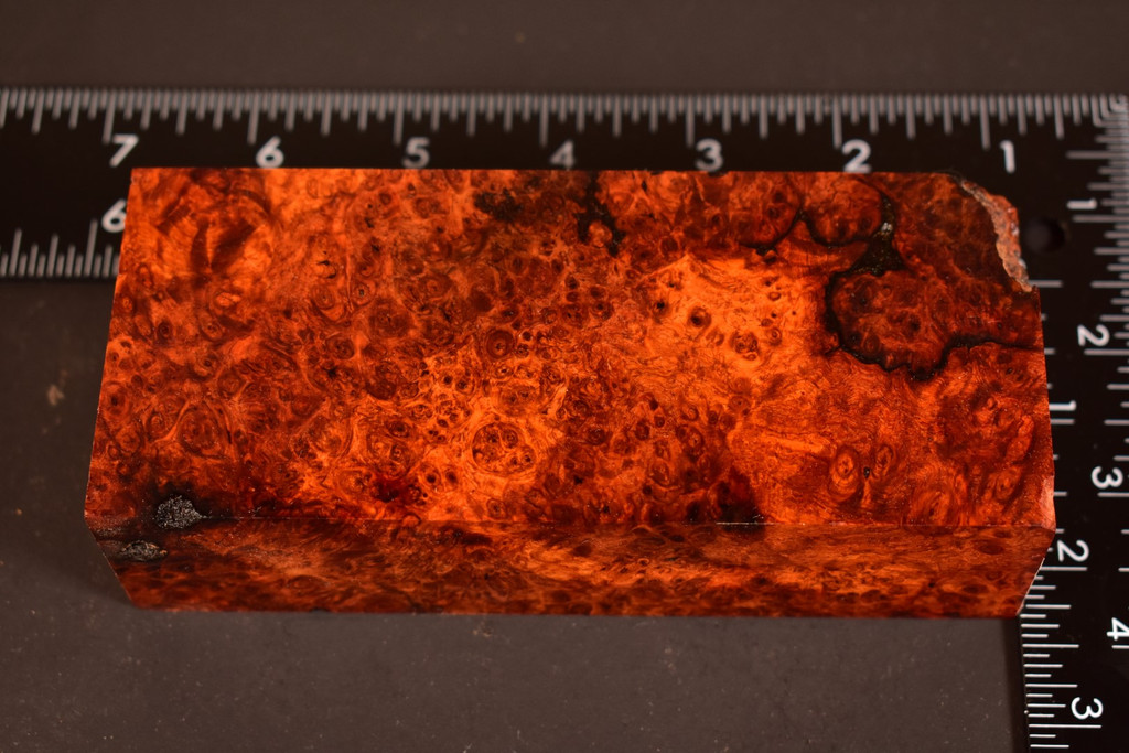 Stabilized Red Amboyna Burl 25 (2.3 x 1.5 x 5.35)