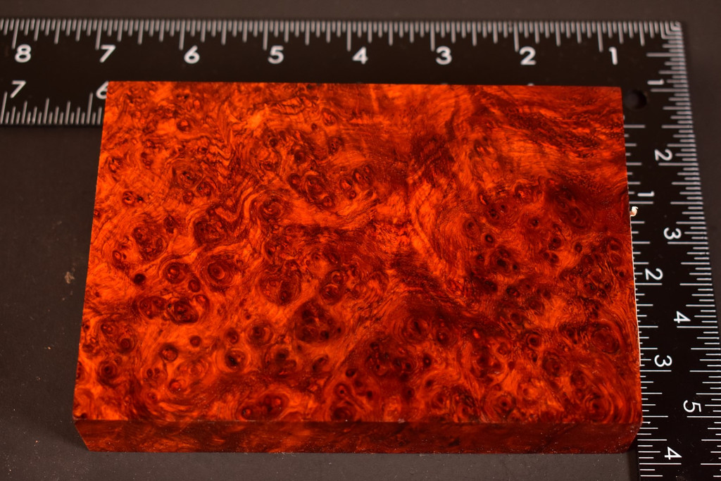 Stabilized Red Amboyna Burl 27 (3.8 x 1 x 5.5)