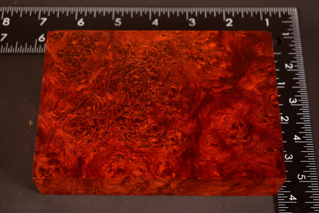 Stabilized Red Amboyna Burl 28 (3.8 x 1.2 x 5.4)