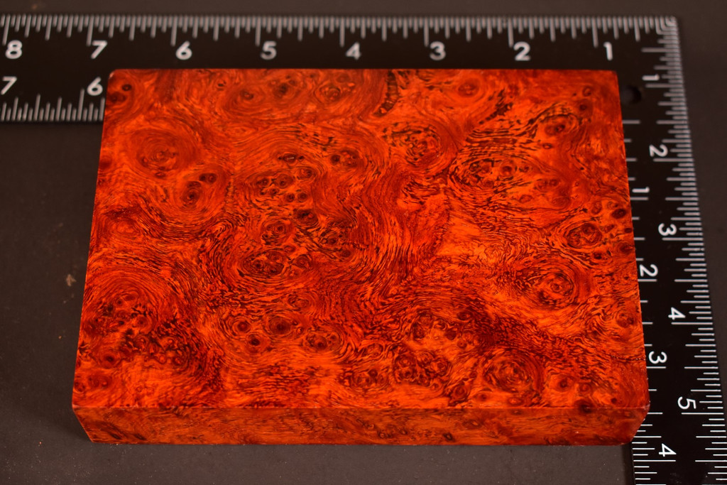 Stabilized Red Amboyna Burl 28 (3.8 x 1.2 x 5.4)