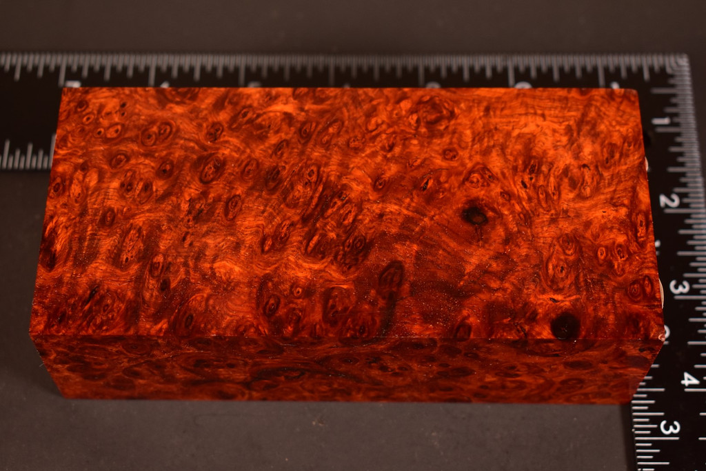 Stabilized Red Amboyna Burl 30 (1.75 x 2.6 x 5.5)