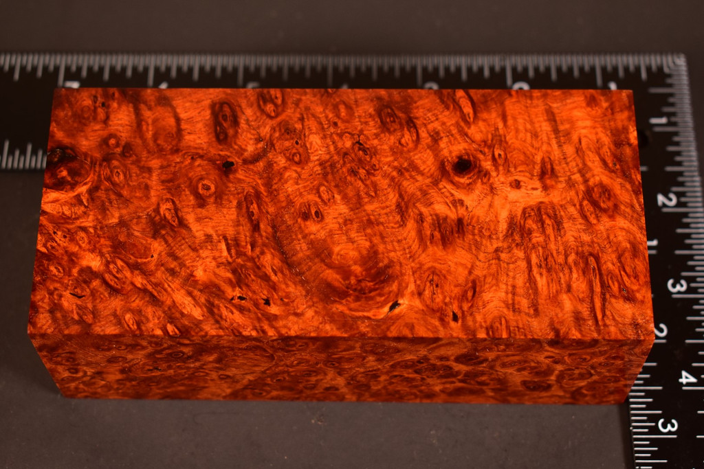 Stabilized Red Amboyna Burl 30 (1.75 x 2.6 x 5.5)