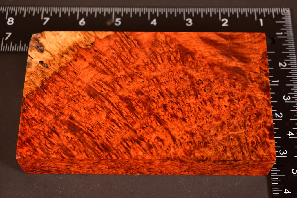 Stabilized Red Amboyna Burl 32 (3.4 x 1.1 x 6)
