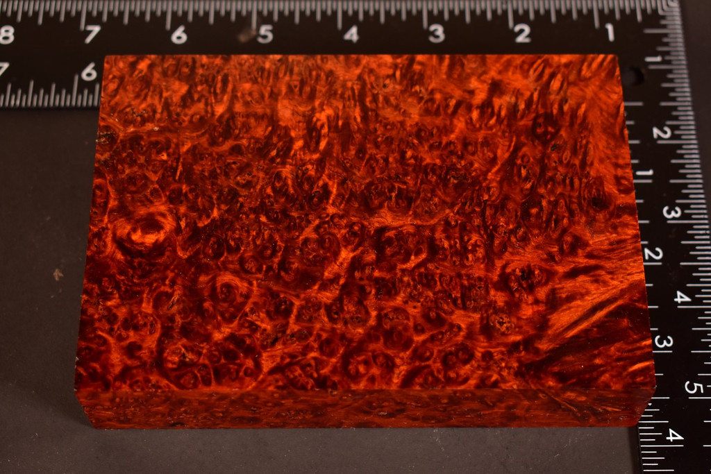 Stabilized Red Amboyna Burl 35 (3.75 x 1.1 x 5.5)
