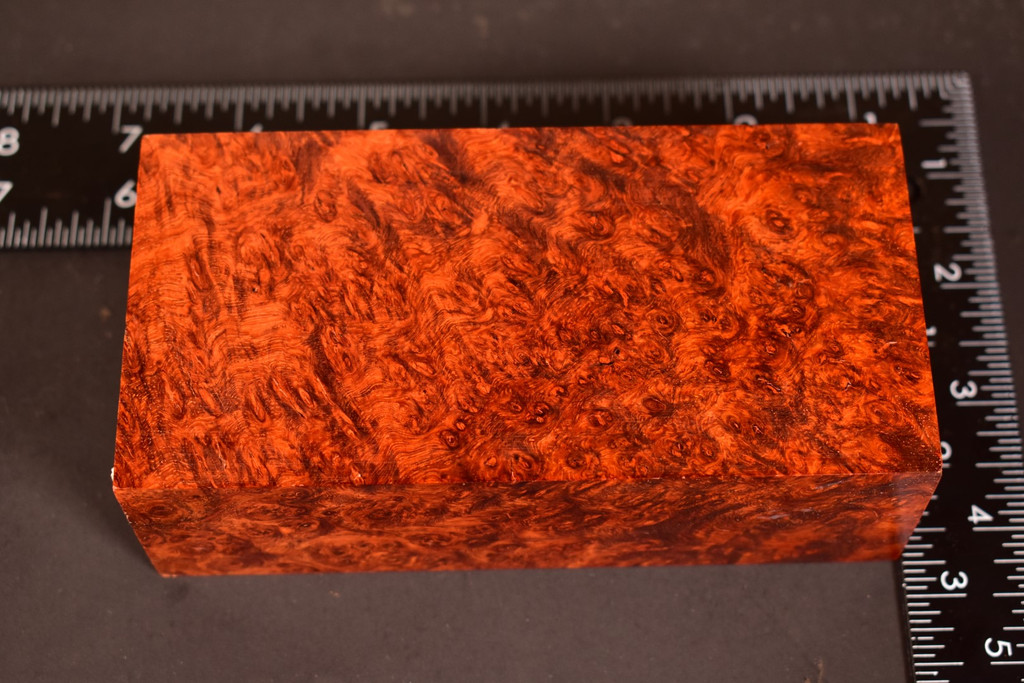 Stabilized Red Amboyna Burl 40 (2.7 x 1.7 x 5.5)