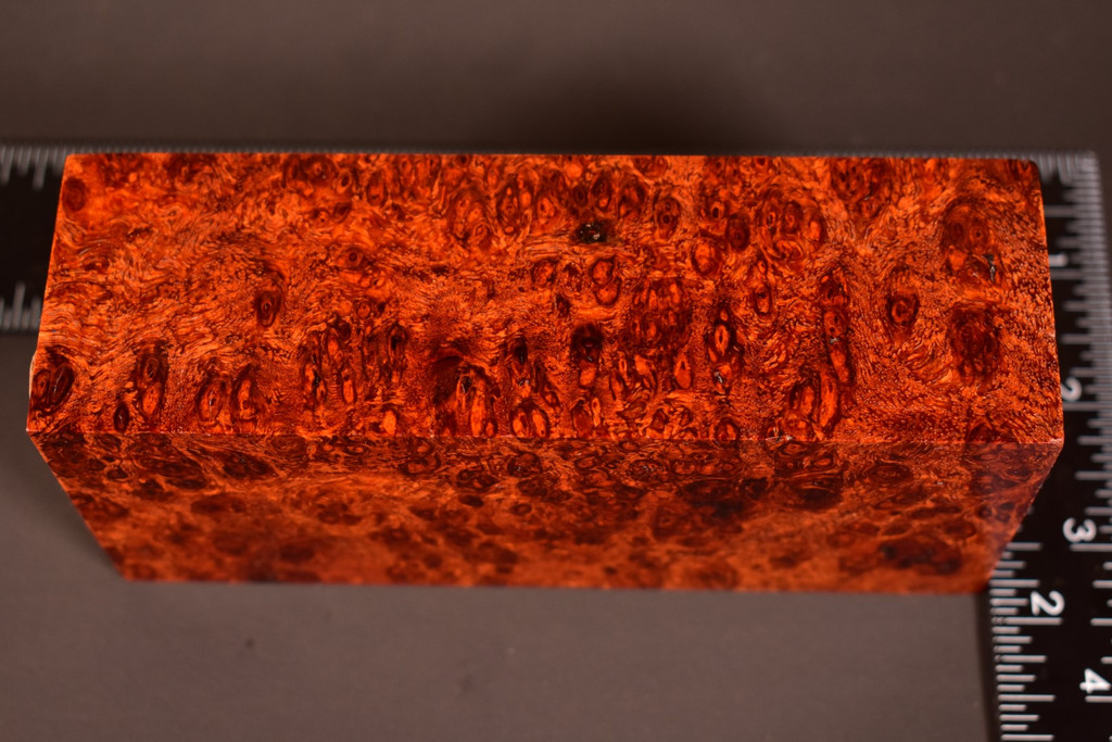 Stabilized Red Amboyna Burl 45 (1.75 x 2.45 x 5.5)