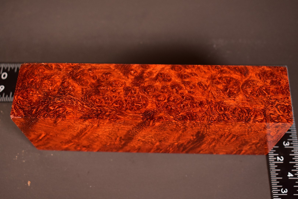 Stabilized Red Amboyna Burl 53 (1.7 x 2.7 x 7.25)