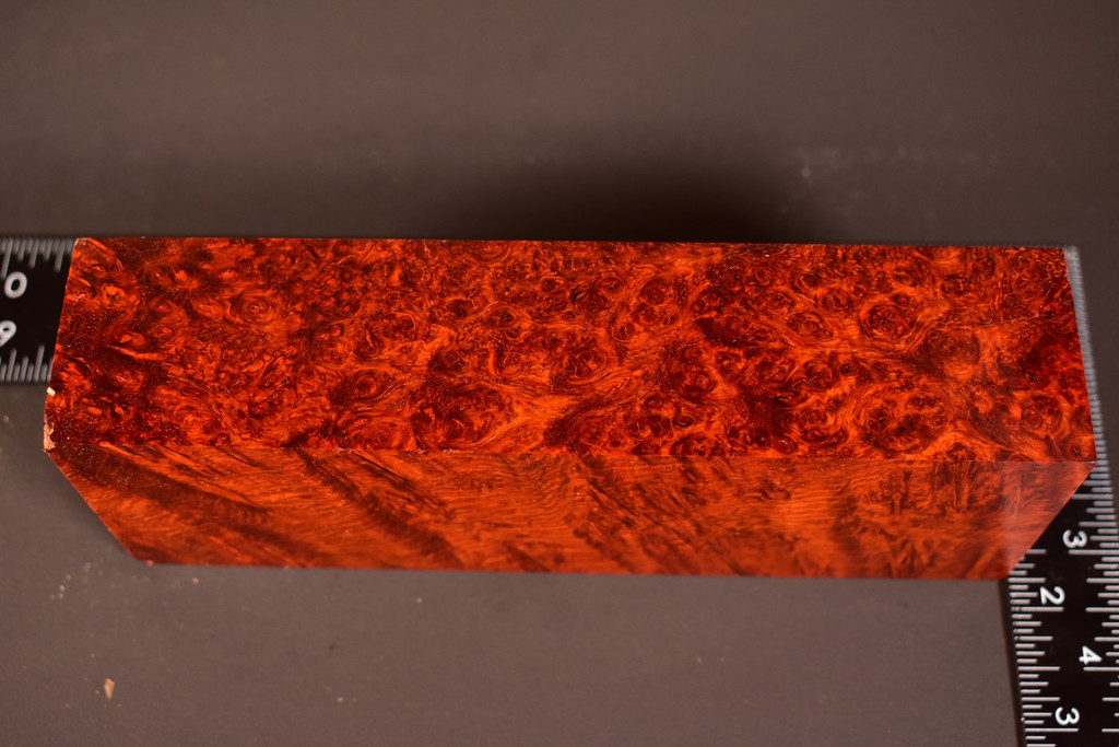Stabilized Red Amboyna Burl 53 (1.7 x 2.7 x 7.25)