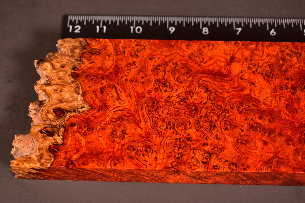 BEST Stabilized Red Amboyna Burl 57 (3.65 x 1.15 x 11.5)