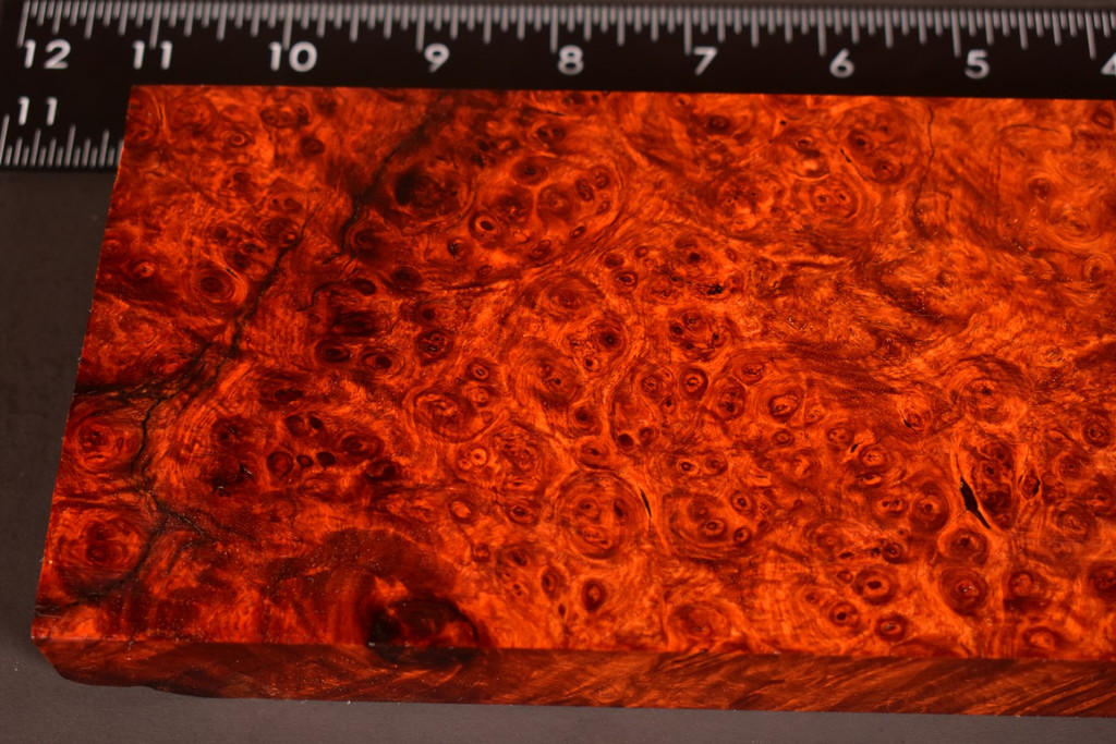 Stabilized Red Amboyna Burl 60 (3.8 x 1.2 x 9.75)