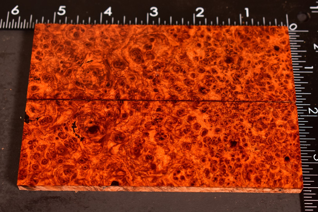 Stabilized Red Amboyna Burl Scales 2 (1.75 x .32 x 5.25)x2