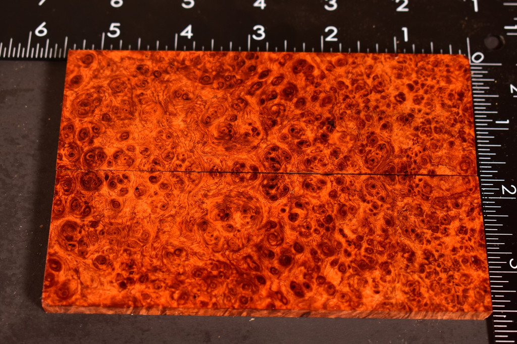 Stabilized Red Amboyna Burl Scales 7 (1.75 x .32 x 5.25)x2