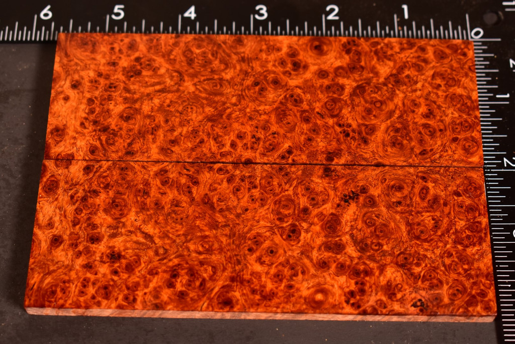 Stabilized Red Amboyna Burl Scales 9 (1.9 x .3 x 5.6)