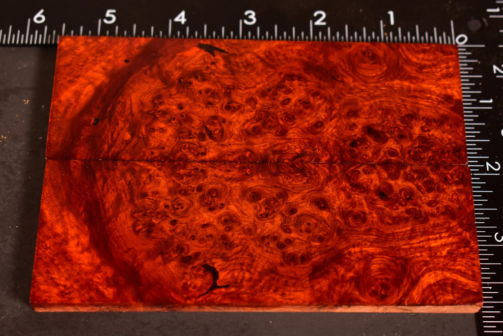 Stabilized Red Amboyna Burl Scales 10 (1.9 x .33 x 5.5)