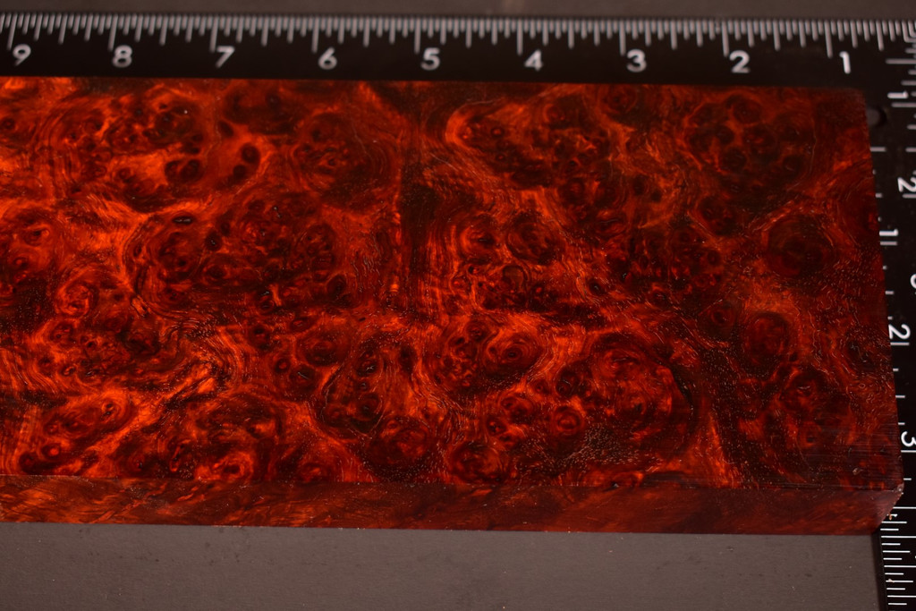 BEST Stabilized Red Amboyna Burl 61 (3.7 x 1.15 x 11.7)