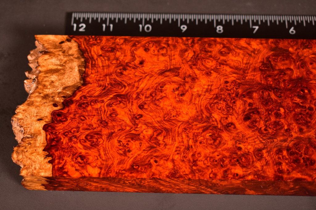 BEST Stabilized Red Amboyna Burl 61 (3.7 x 1.15 x 11.7)