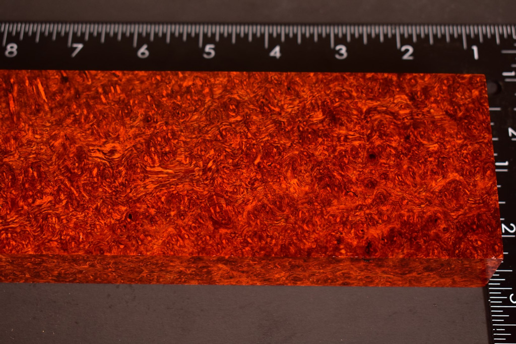 BEST Stabilized Red Amboyna Burl 65 (2.65 x 1.1 x 12.2)